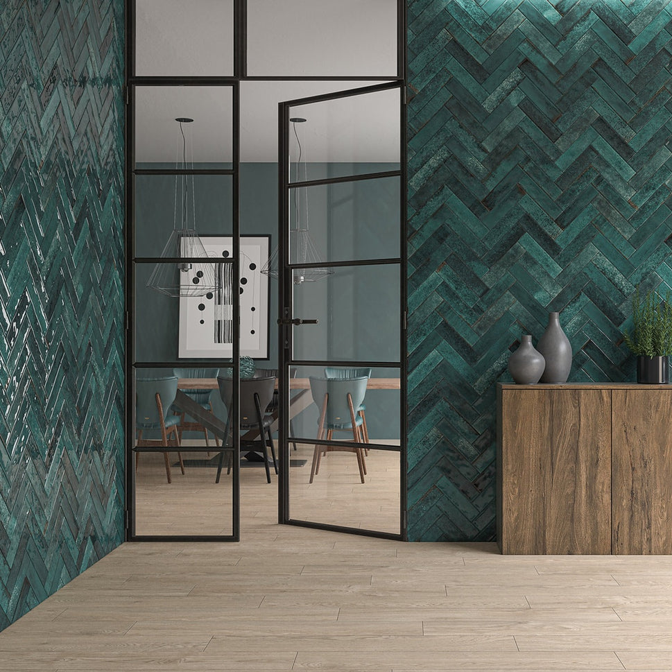 Carrelage Effet Zellige Asly Blue 7,5x30 cm de Ecoceramic