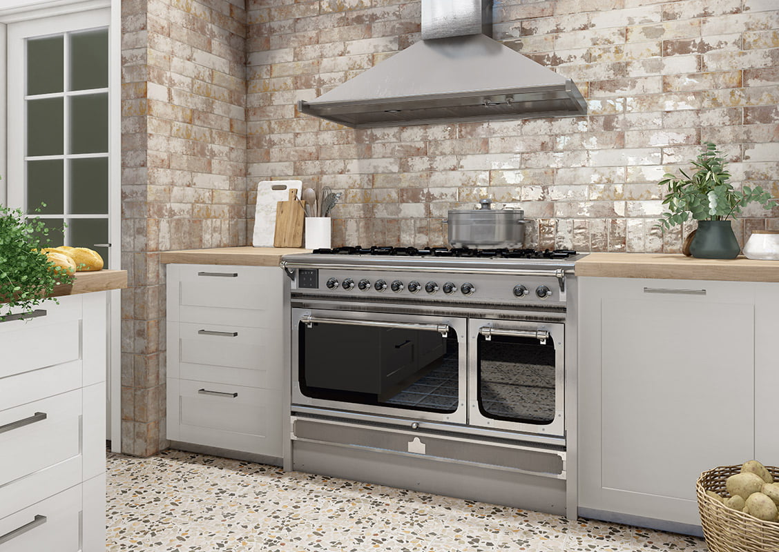 Faience Murale Effet Zellige Bayonne Beige 7,5x30 cm de Mainzu