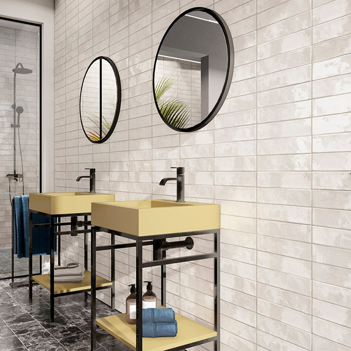 Faience Murale Effet Zellige Bayonne Blanco 7,5x30 cm de Mainzu