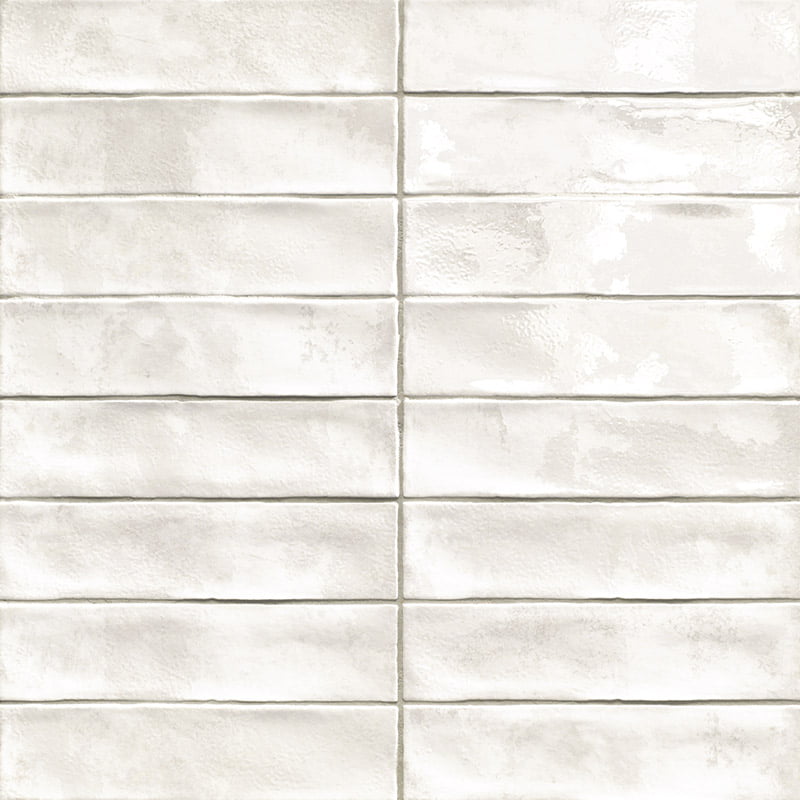 Faience Murale Effet Zellige Bayonne Blanco 7,5x30 cm de Mainzu