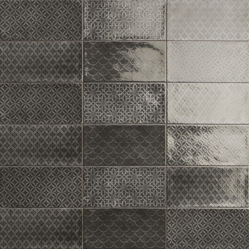 Carrelage Effet Zellige Camden Decor Nero 10x20 cm de Mainzu