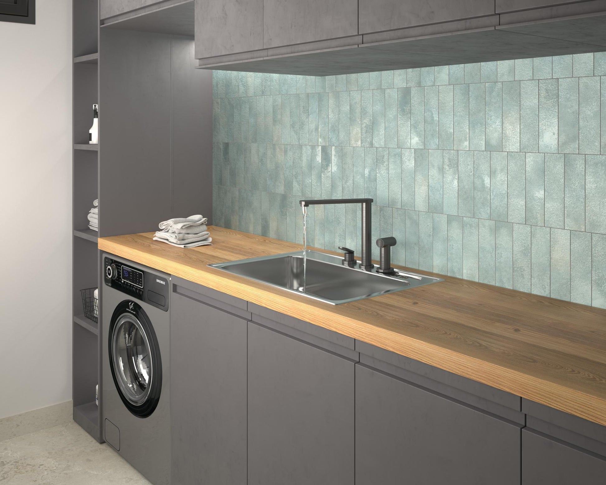 Carrelage Effet zellige Greenland Gloss 6,4x22,3 cm de Dune