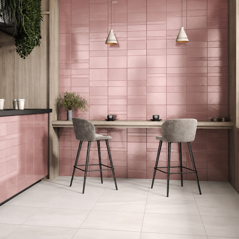 Carrelage Effet Zellige Kian Pink 31,6x60 cm de Ecoceramic