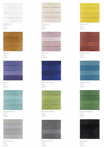 Echantillon carrelage Zelij 5x20 cm de Cevica