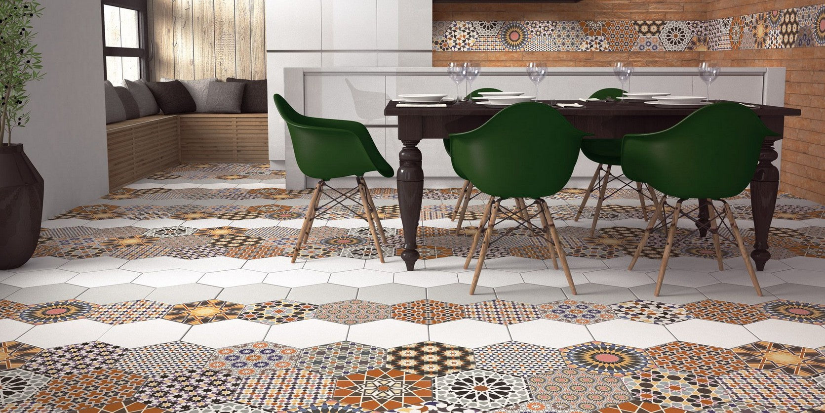 Carrelage Hexagonal Andalusi Mix 28,5x33 cm de Realonda