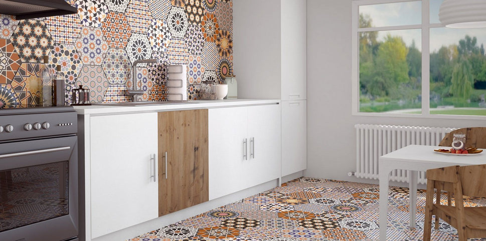 Carrelage Hexagonal Decor Mix Andalusi 28,5x33 cm de Realonda