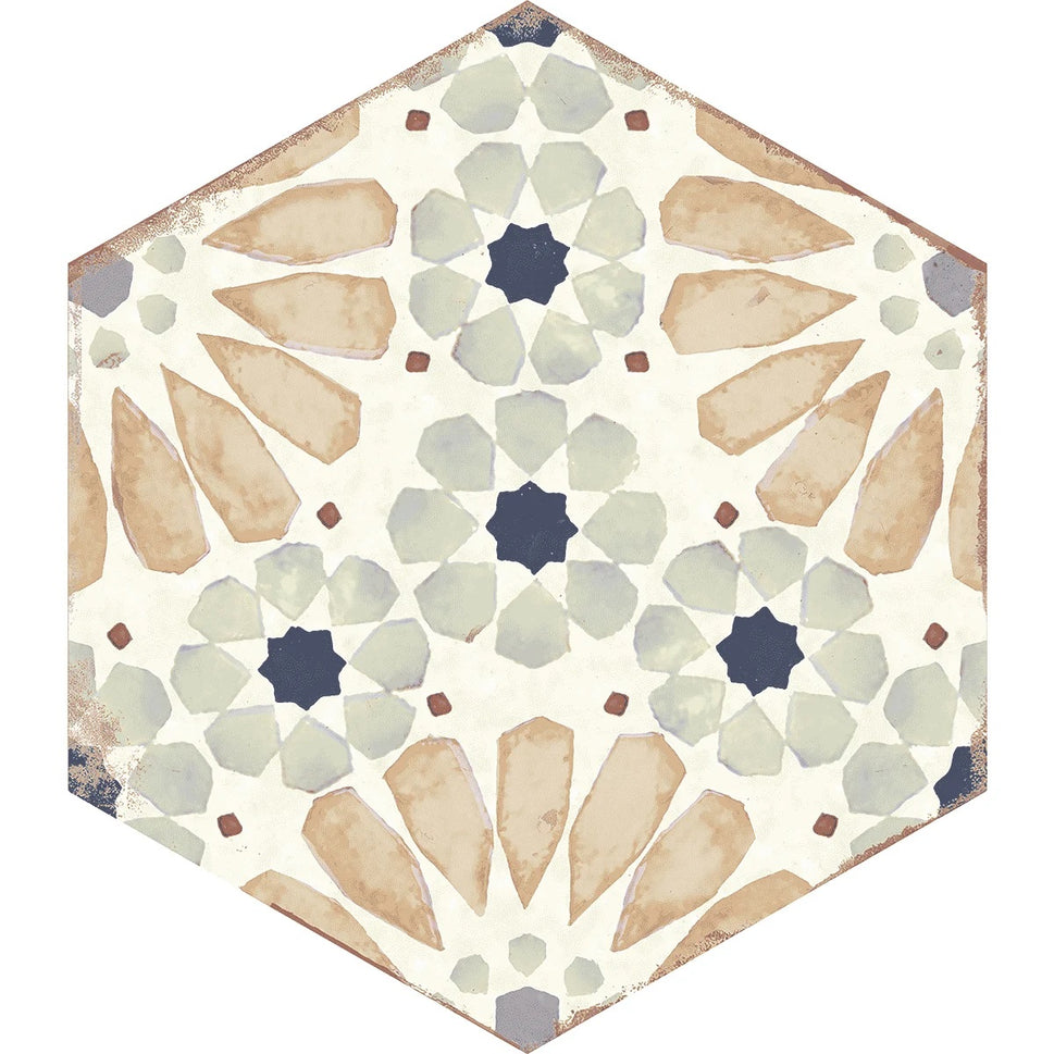 Echantillon Hexagonal effet Carreaux de Ciment Bohemia 21x25 cmHanna