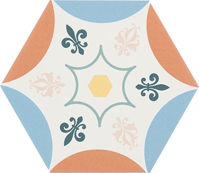 Carrelage Hexagonal Boom Dec 4 14x16 cm de Cevica