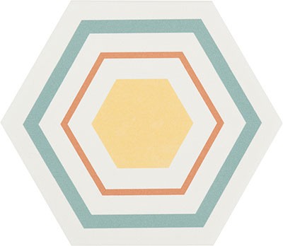 Carrelage Hexagonal Boom Dec 5 14x16 cm de Cevica