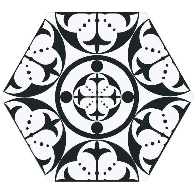Carrelage Hexagonal Carnaby Black 28,5x33 cm de Realonda