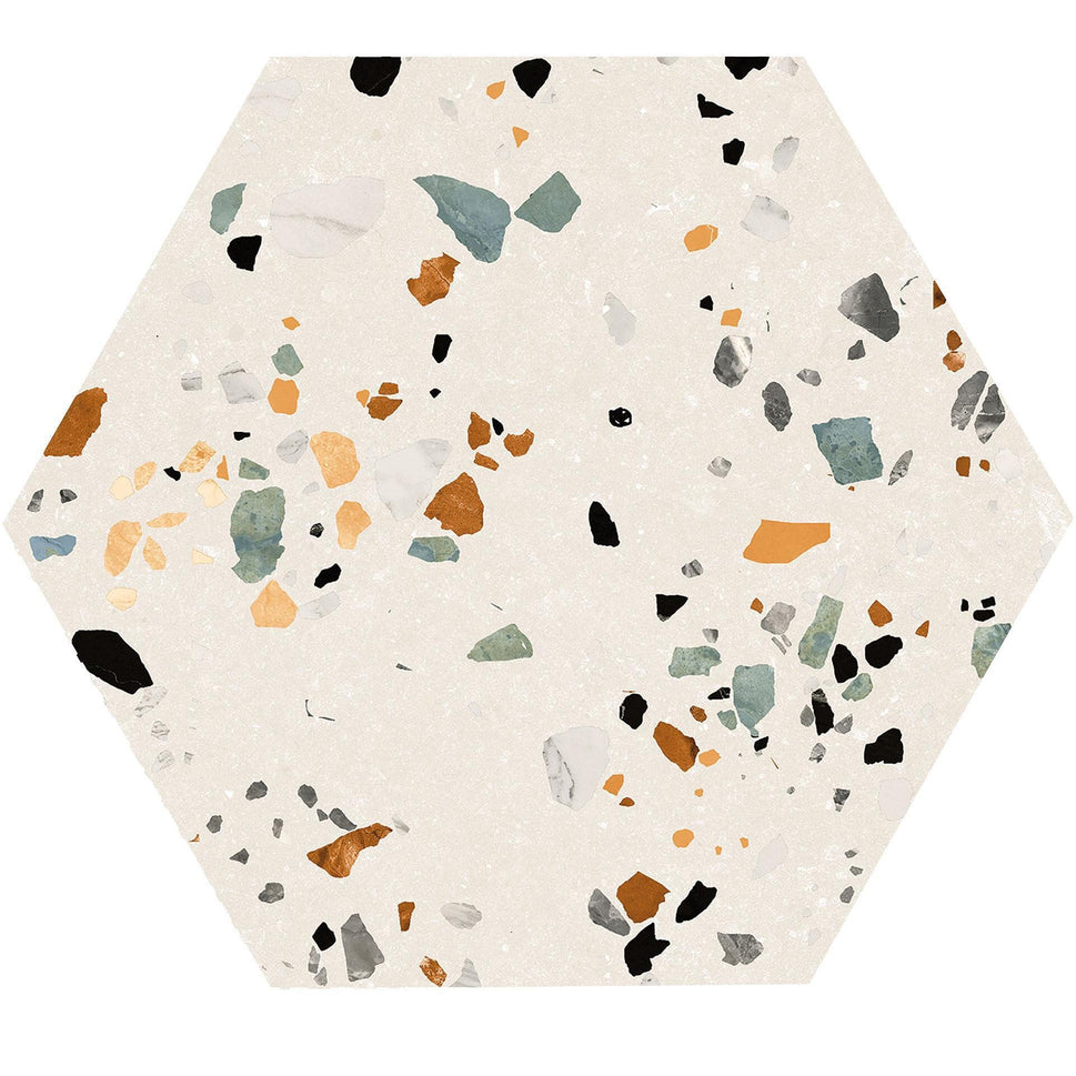 Echantillon Carrelage Effet Terrazzo Gobi (2 coloris)Gobi nude / Hexagonal