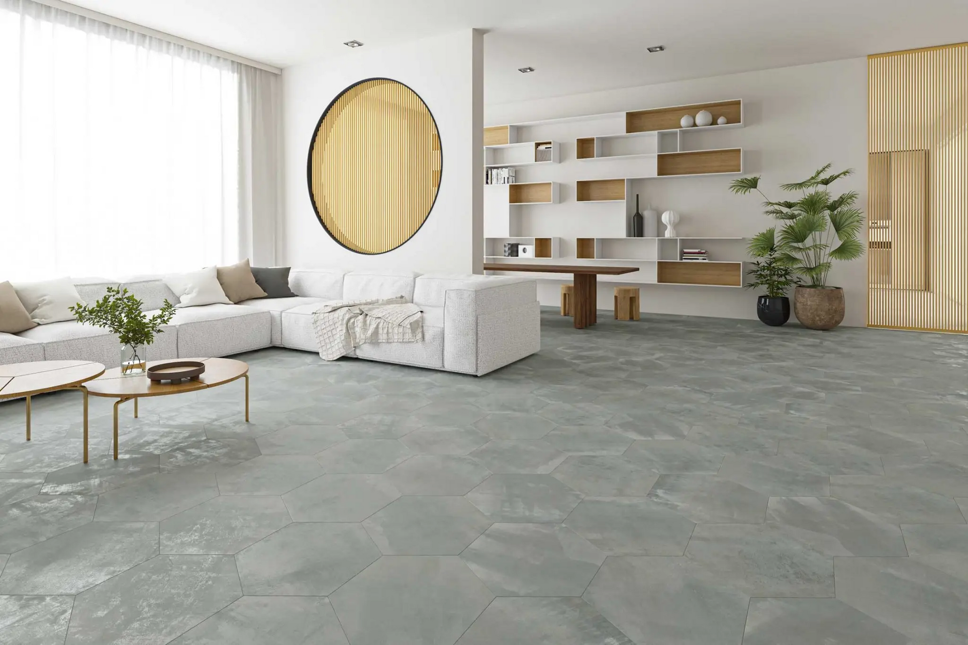 Carrelage Hexagonal Vessel Steel 56x48,5 cm de Realonda