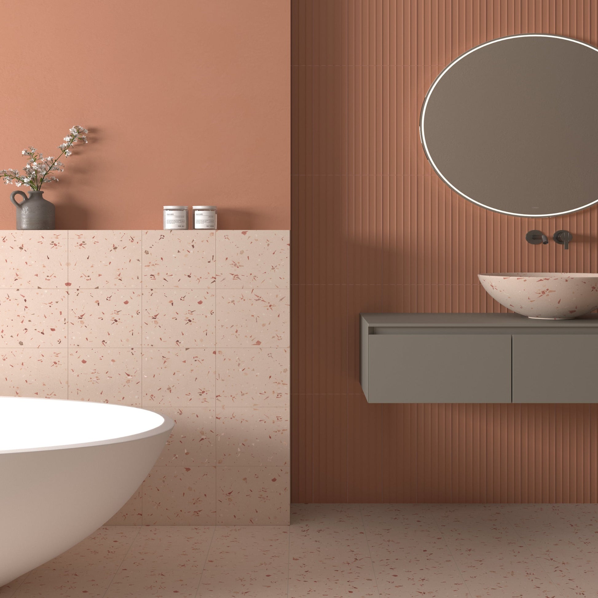 Carrelage Mural Ima Coral Mat 10x40 cm de Dune Ceramica
