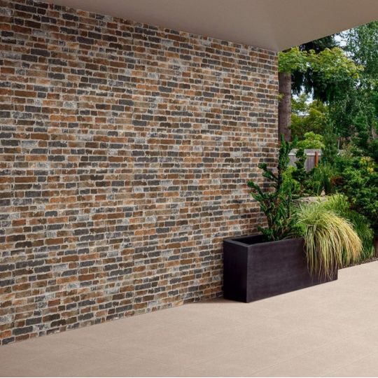 Carrelage Parement effet Brique Pierre Mural Manhattan Marron 31x56 cm de Realonda