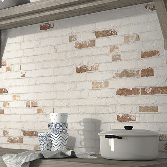 Carrelage Parement Mural Effet Pierre Brique Manhattan Old 31x56 cm de Realonda