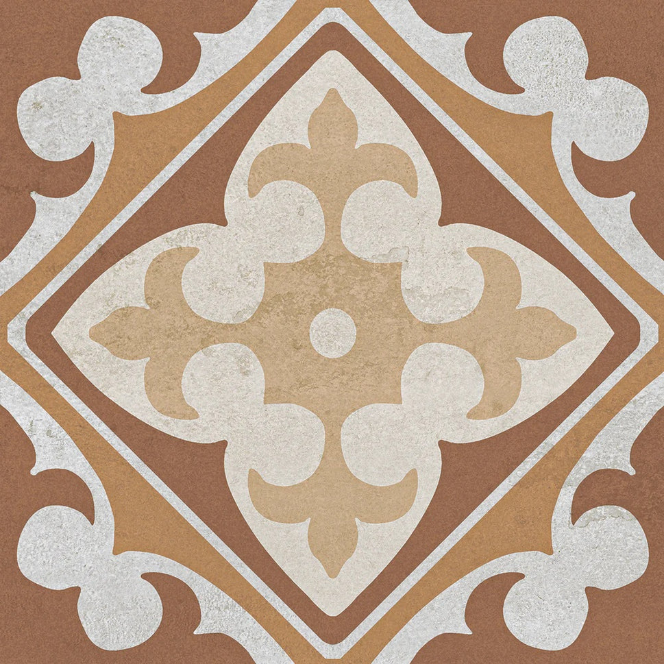 Carrelage Effet Carreau de Ciment Monserrate Brun 33,5 x 33,5 cm