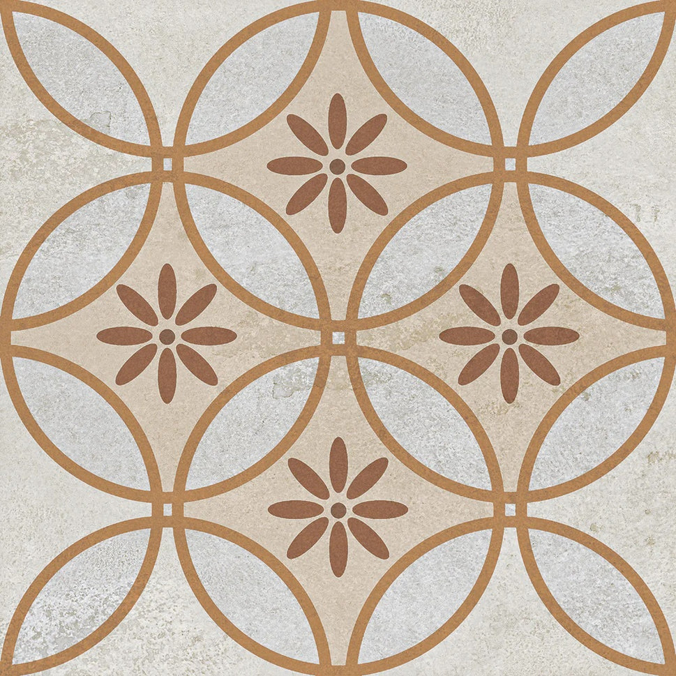 Carrelage Effet Carreau de Ciment Monserrate Brun 33,5 x 33,5 cm