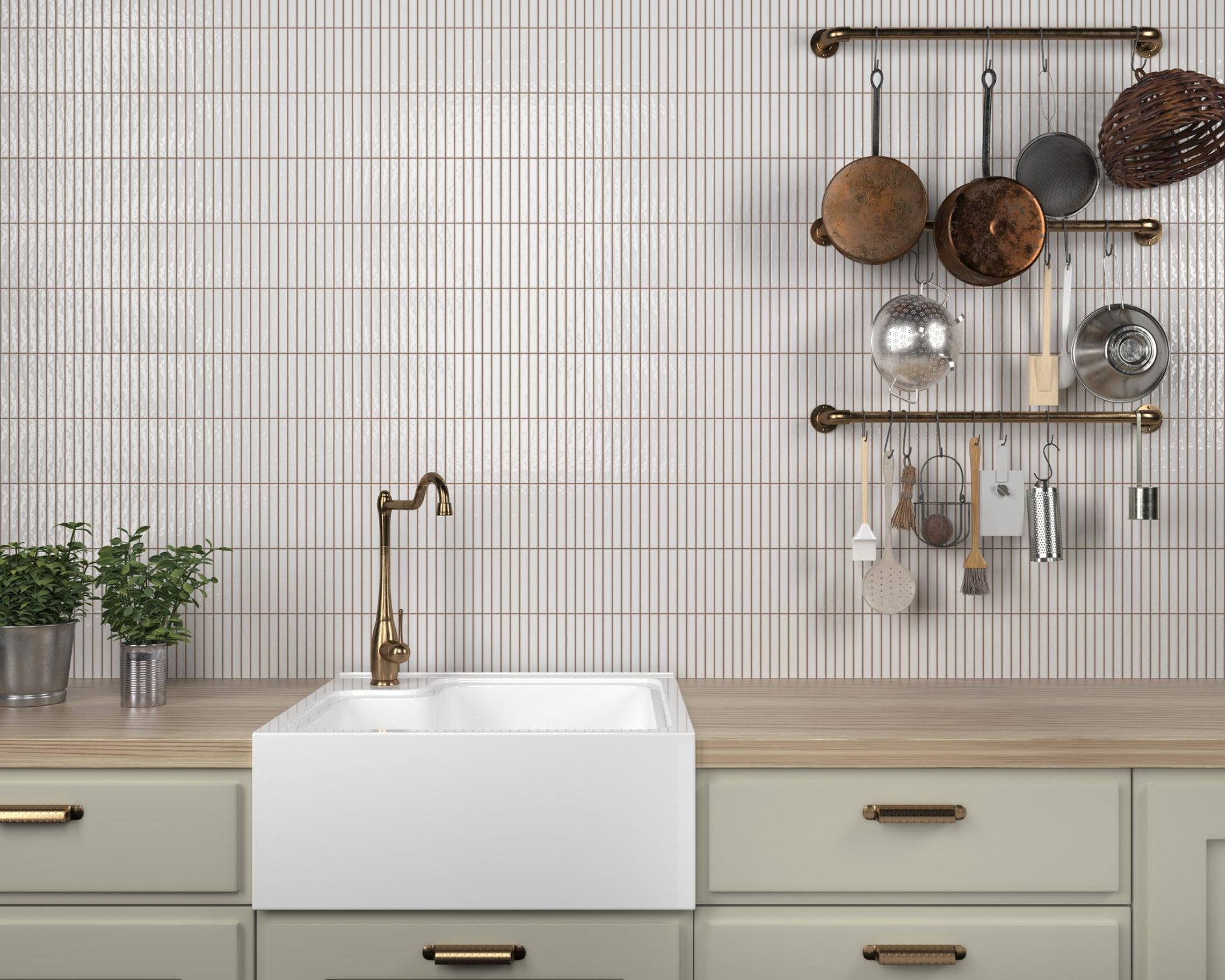 Carrelage Mural Kit Kat Mosaic Snow Glossy 11,5x23,1 cm de Dune