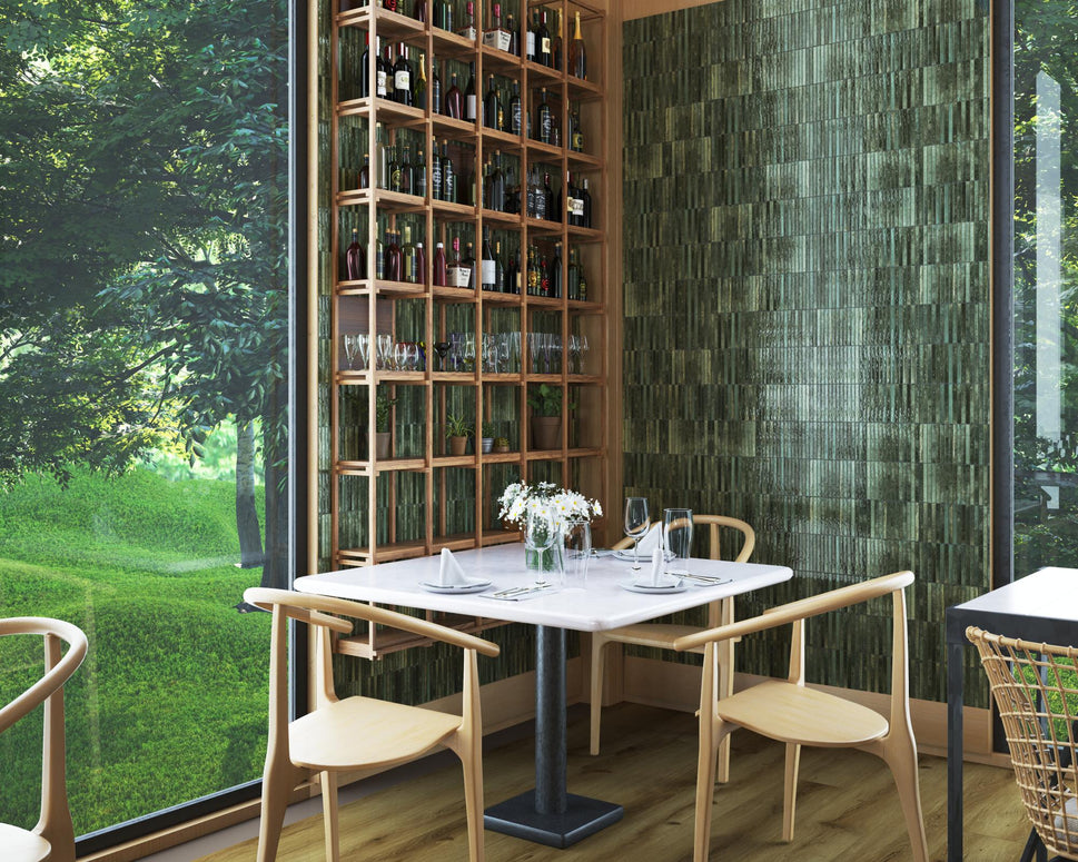 Carrelage Mural Kit Kat Mosaic Grass Glossy 11,5x23,1 cm de Dune