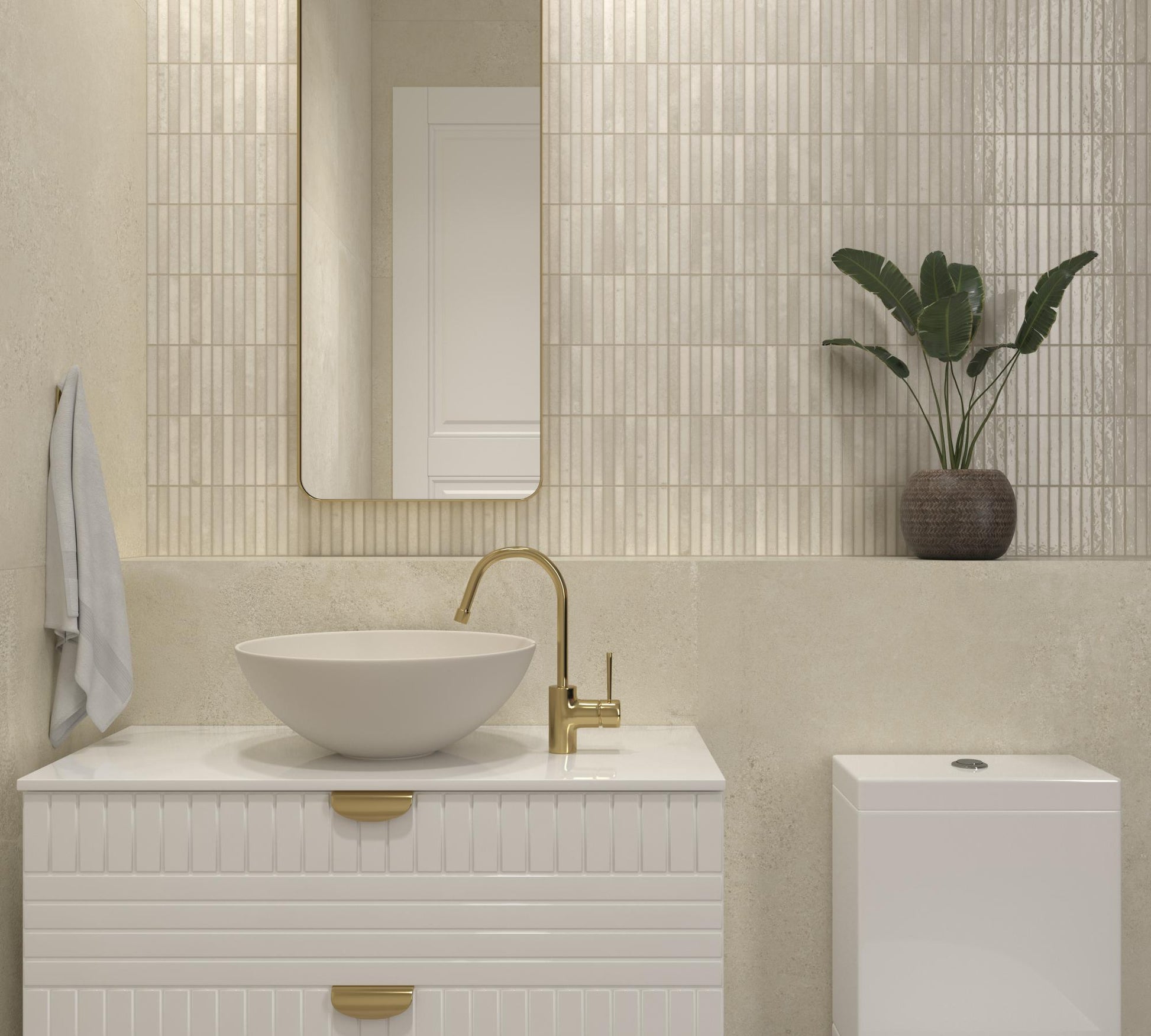 Carrelage Mural Kit Kat Mosaic Ivory Glossy 11,5x23,1 cm de Dune