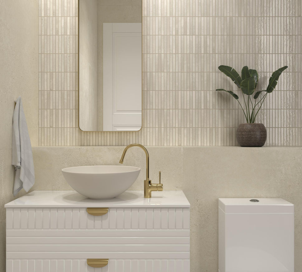 Carrelage Mural Kit Kat Mosaic Ivory Glossy 11,5x23,1 cm de Dune