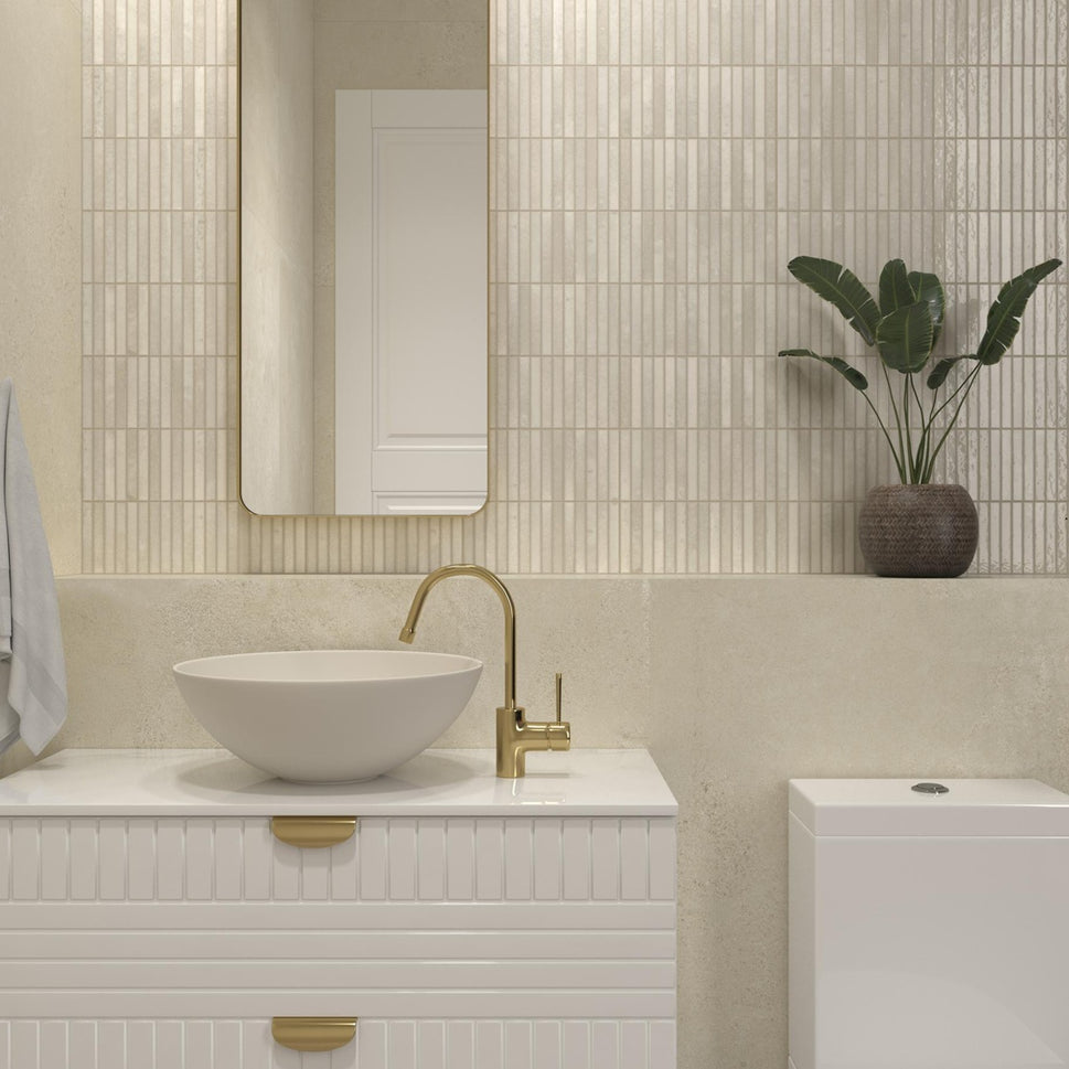Carrelage Mural Kit Kat Mosaic Ivory Glossy 11,5x23,1 cm de Dune