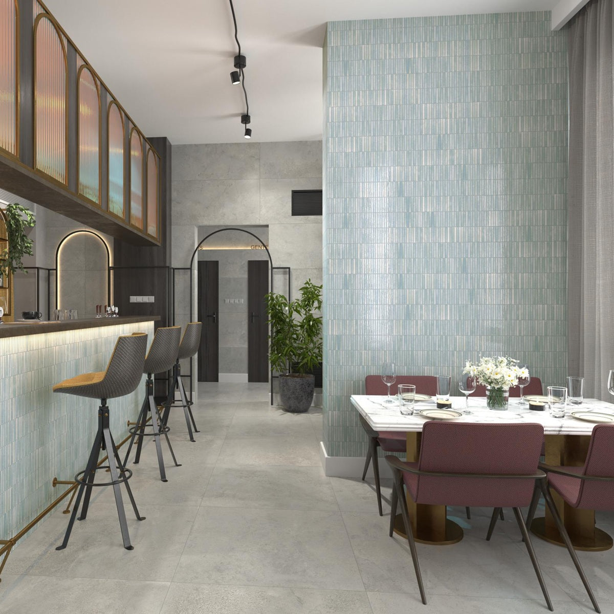 Carrelage Mural Kit Kat Mosaic Water Glossy 11,5x23,1 cm de Dune