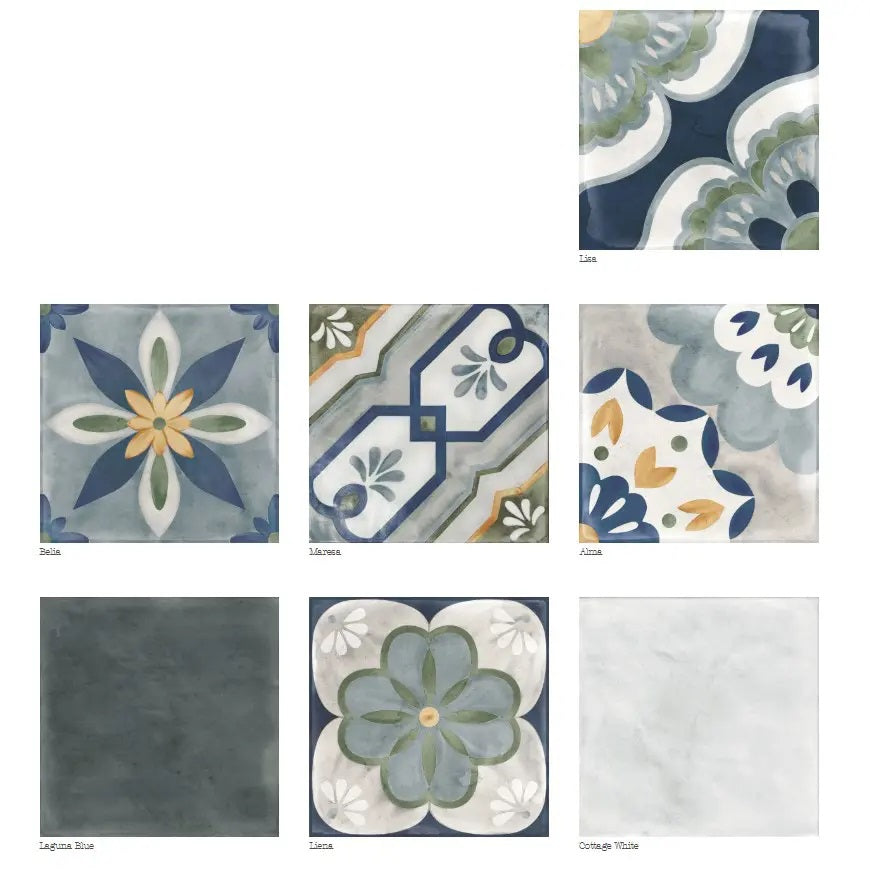 Carrelage Effet Carreaux de Ciment Veranda Liena 15x15 cm de Nanda Tiles