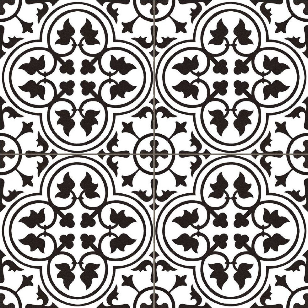 Carrelage Effet Carreau De Ciment Pre Hampton Black 45x45 cm de Prissmacer