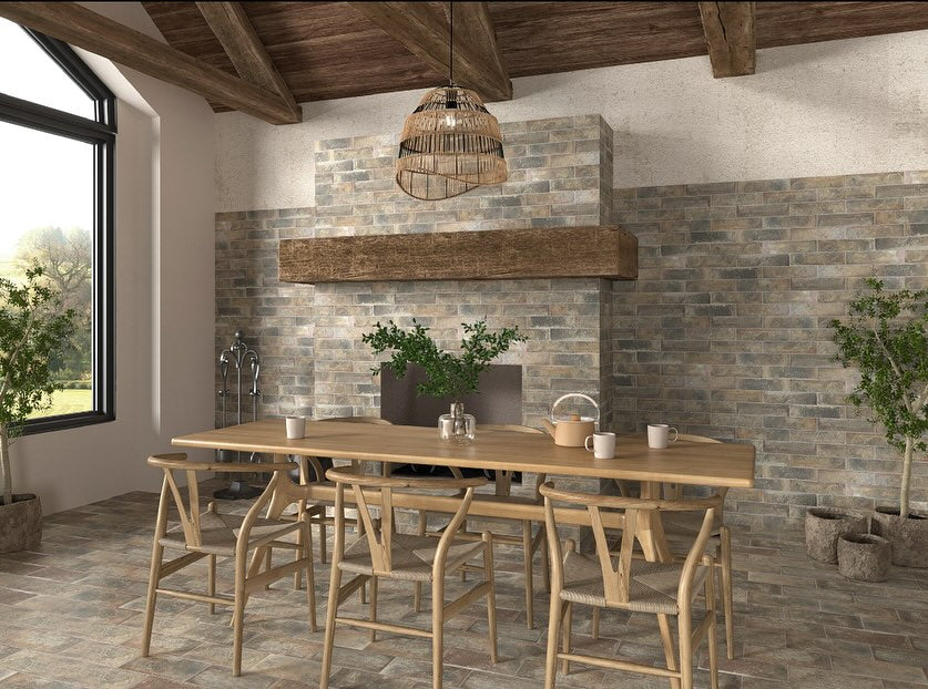 Carrelage Effet pierre Argile 7,5x30 cm de Mainzu