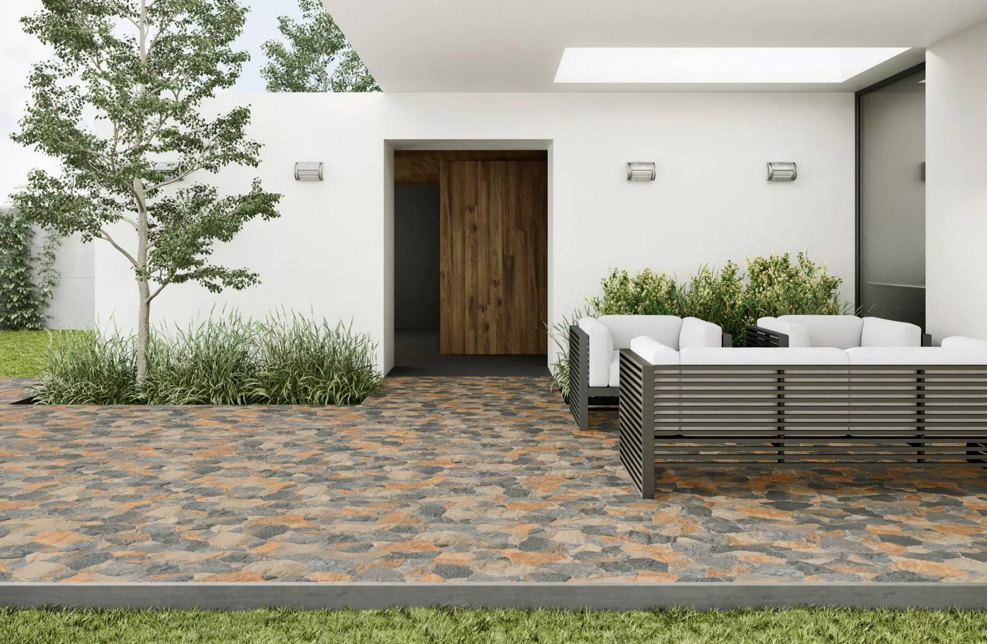 Carrelage Terrasse effet Pierre Slate Indian Flagstone 44x66 cm de Realonda