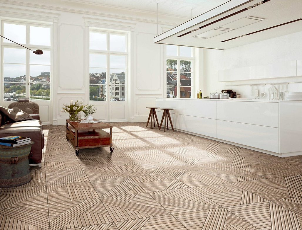 Carrelage Terrasse effet Bois Tangram Wood 44x44 cm de Realonda