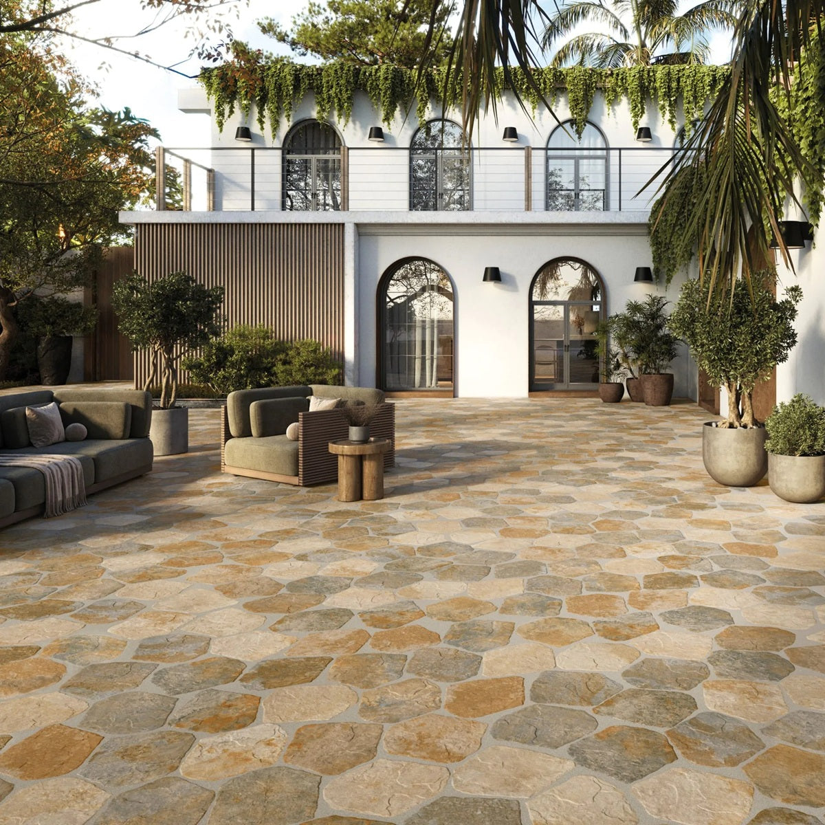 Carrelage Effet Pierre Nazca Earth 28,5x33 cm de Realonda