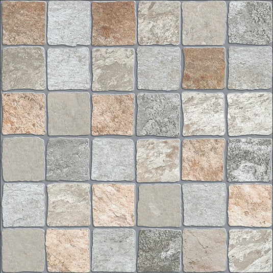 Carrelage Terrasse effet Pierre Pave Troia 33,5x33,5 cm