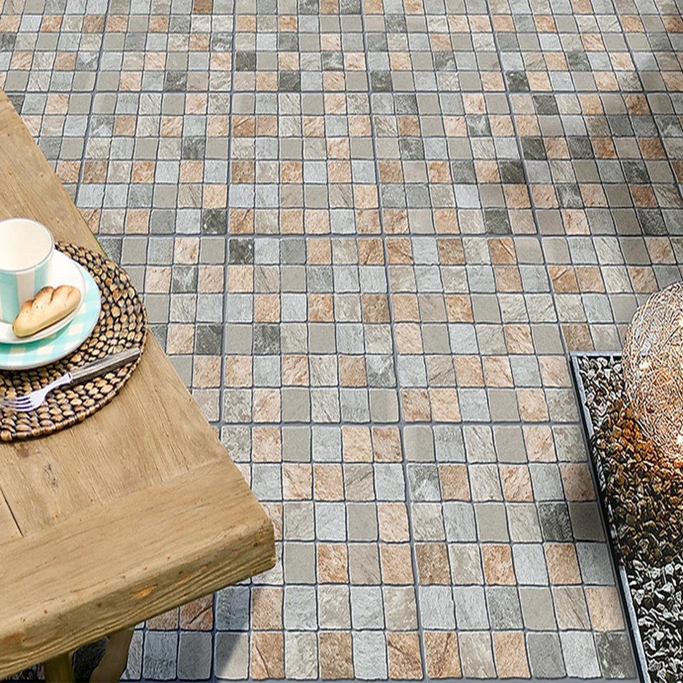 Carrelage Terrasse effet Pierre Pavé Troia 33,5x33,5 cm