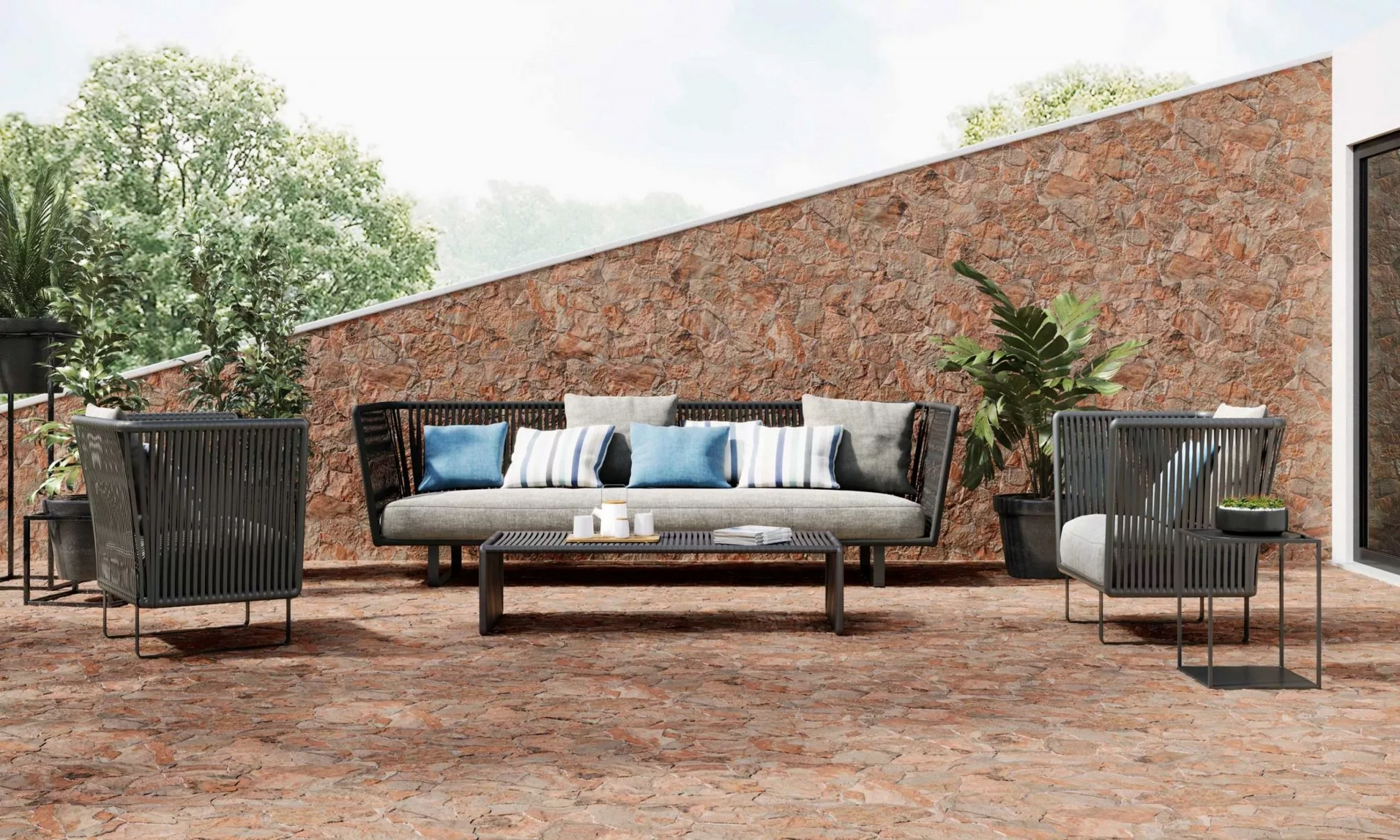 Carrelage Terrasse effet Pierre Canyon Flagstone 44x66 cm de Realonda