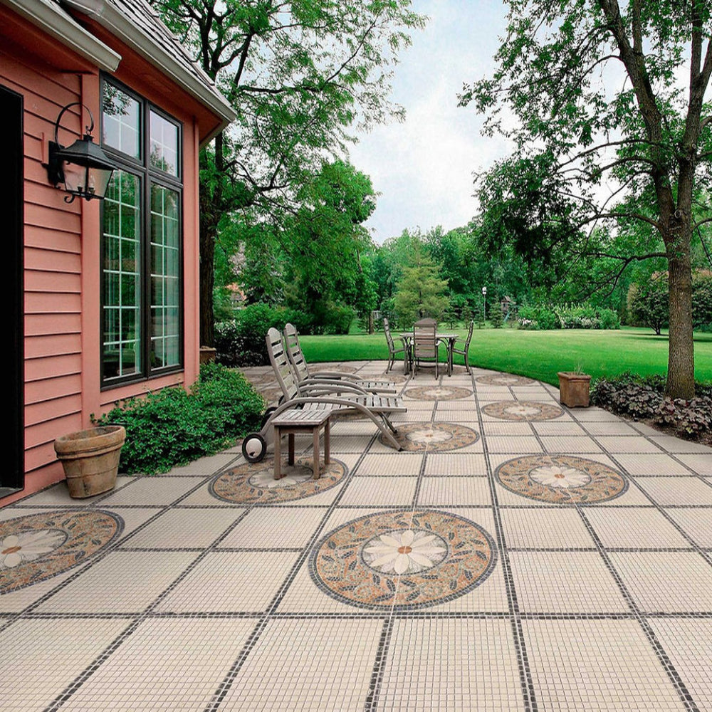 Carrelage Terrasse effet Pierre Trevi 44x44 cm de Realonda