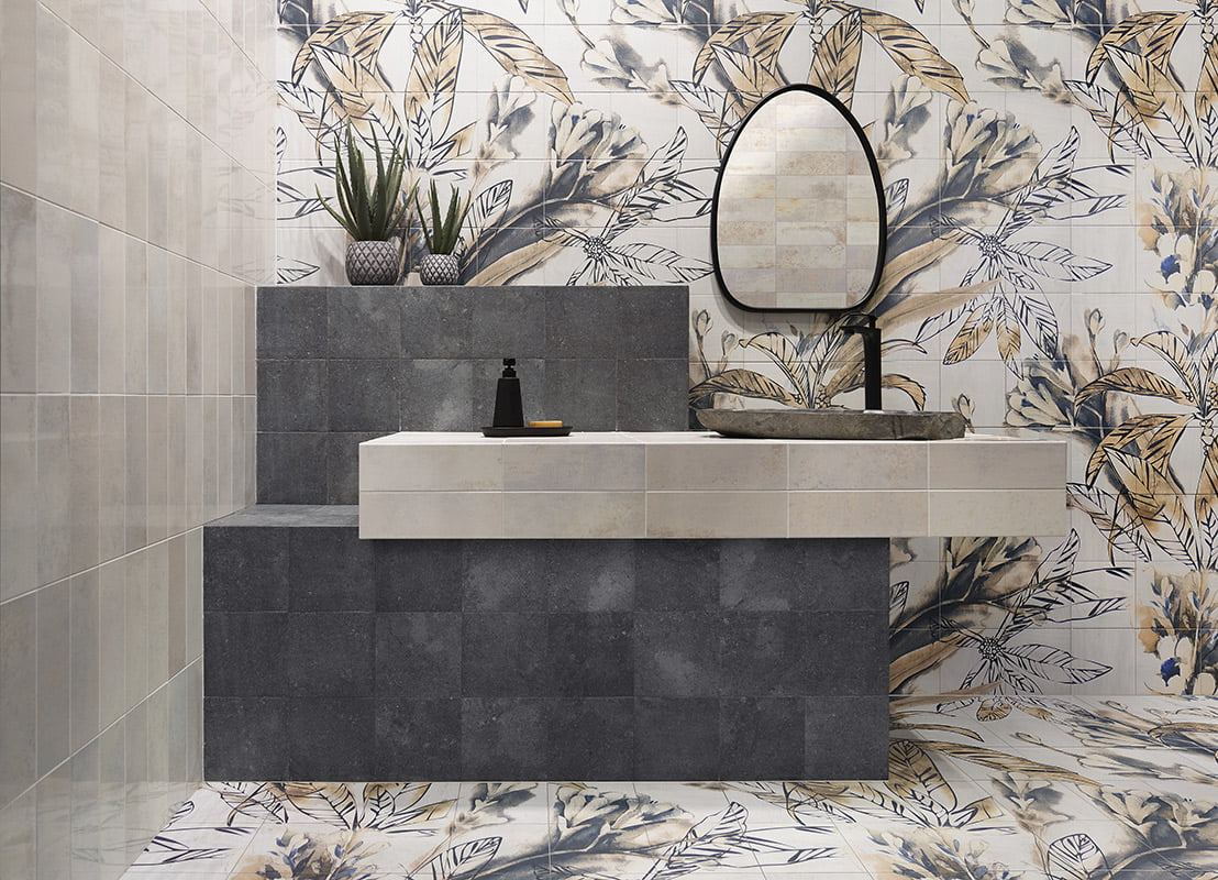 Carrelage Fresque Murale Decor FleuriOptym Autumn Leaves 120x120 cm de Mainzu