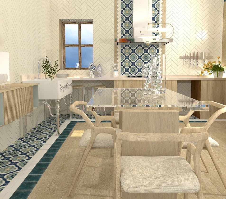 Carrelage Effet carreaux de ciment Veranda Lisa 15x15 cm de Nanda Tiles