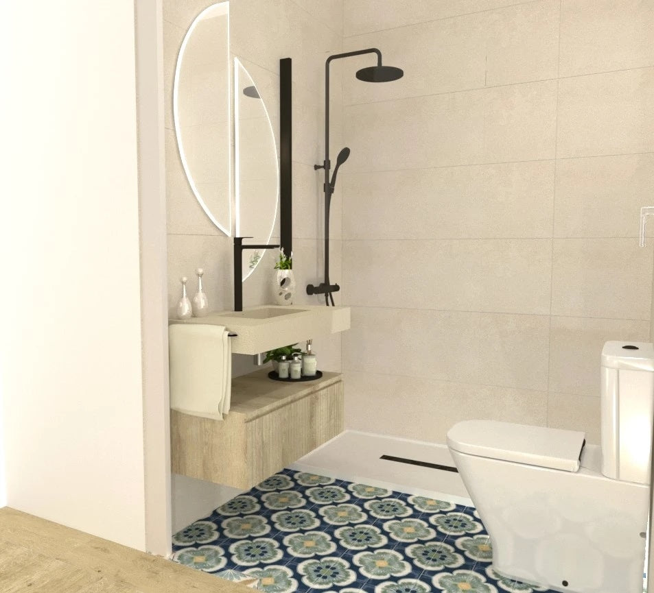 Carrelage Effet carreaux de ciment Veranda Lisa 15x15 cm de Nanda Tiles