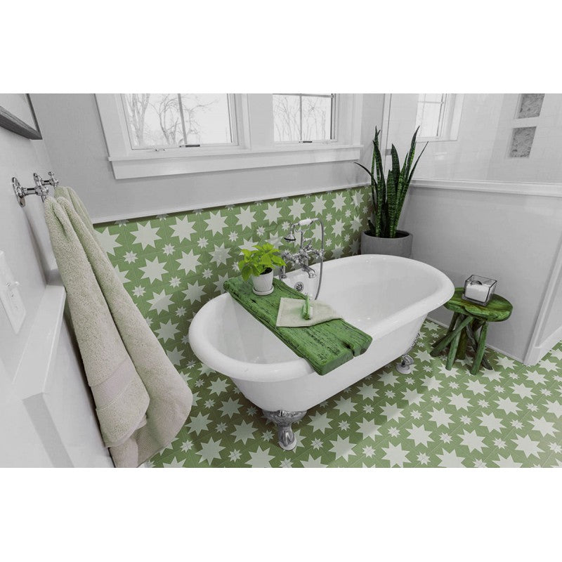 Carrelage Effet carreaux de ciment Fired Star Green 20x20 cm de Mainzu