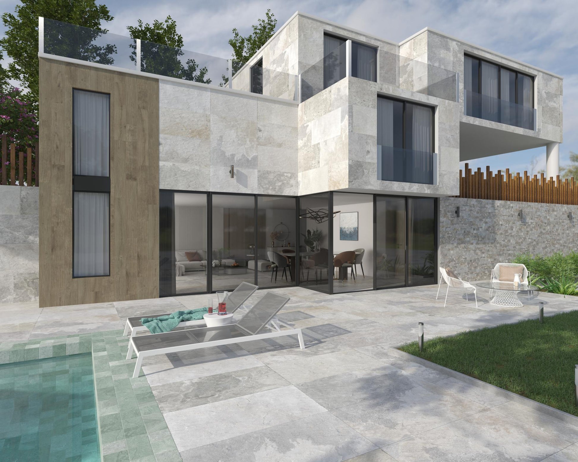 Carrelage Effet parquet Quercus Noce 22x120 cm de Dune