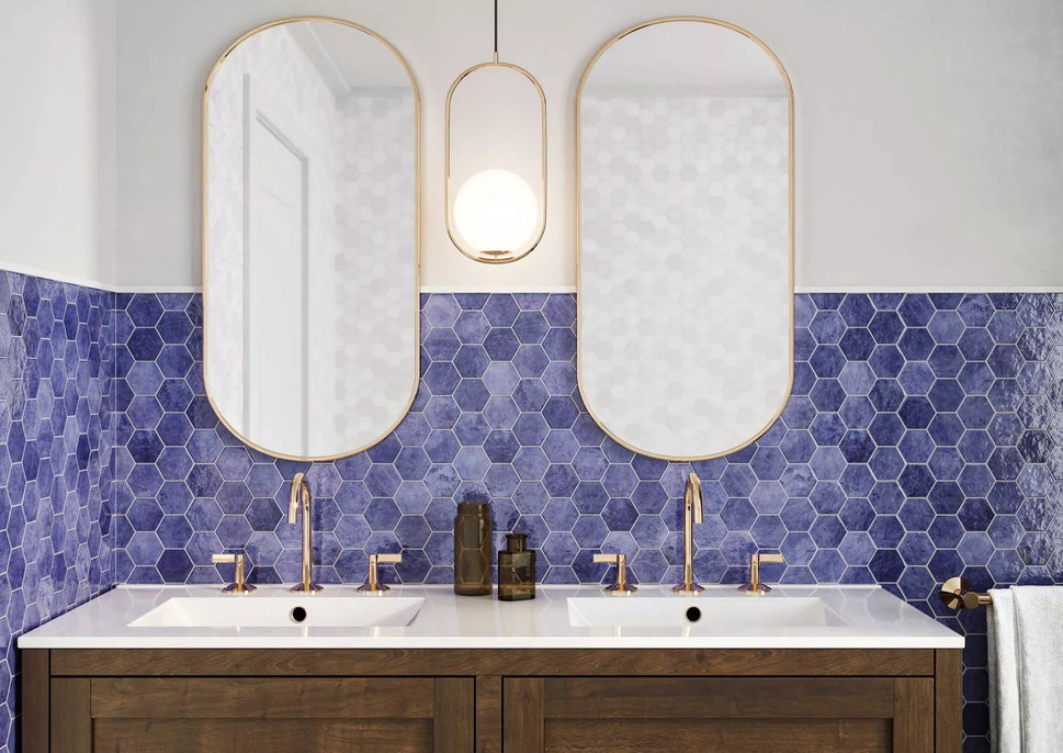 Carrelage Zellige Hex Zellige Azure 26,5x51 cm de Realonda