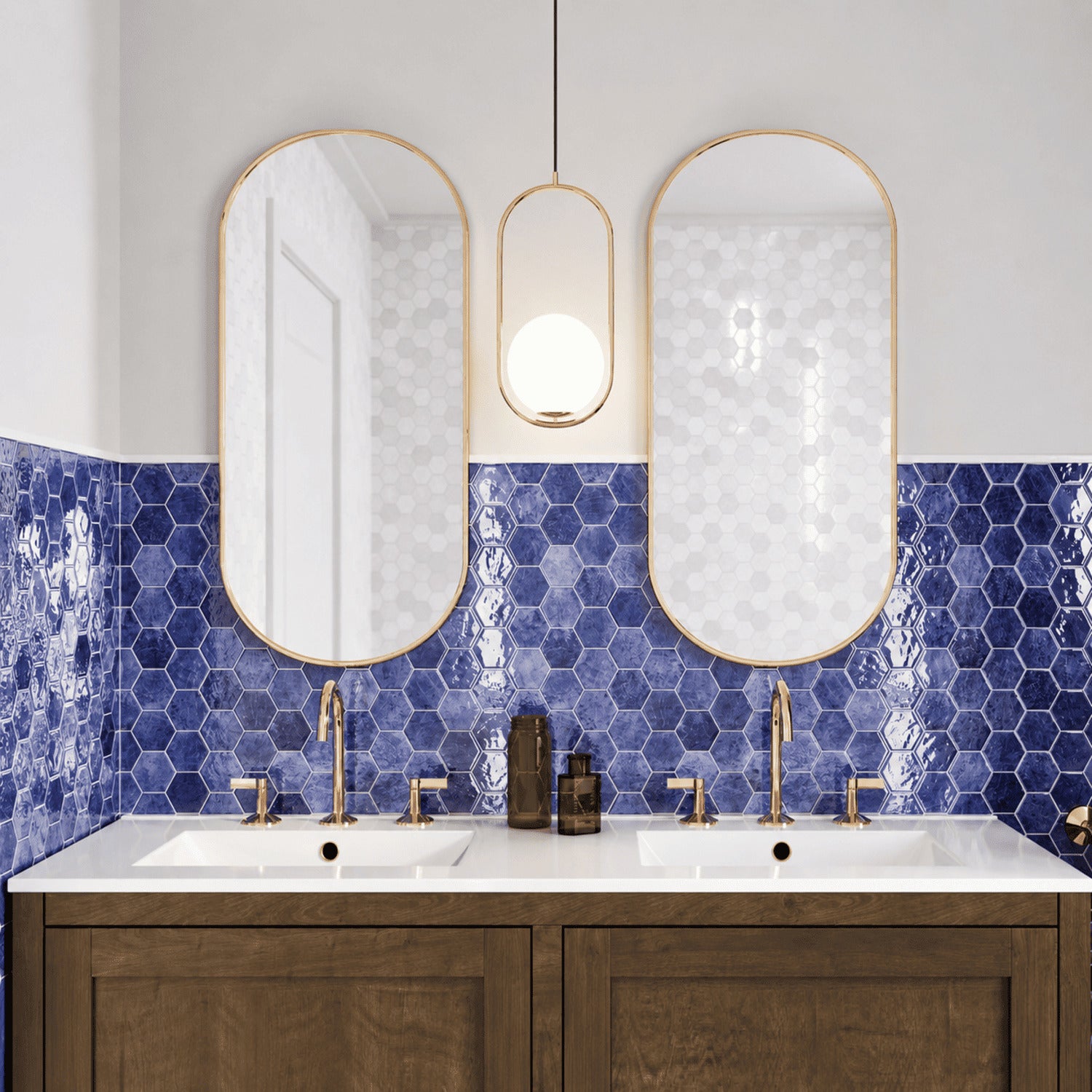 Carrelage Zellige Hex Zellige Azure 26,5x51 cm de Realonda
