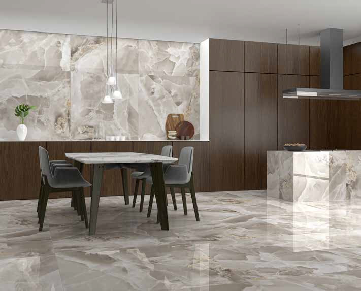 Carrelage Effet Marbre Iceland Topaz Brillant 120x120 cm de Ecoceramic