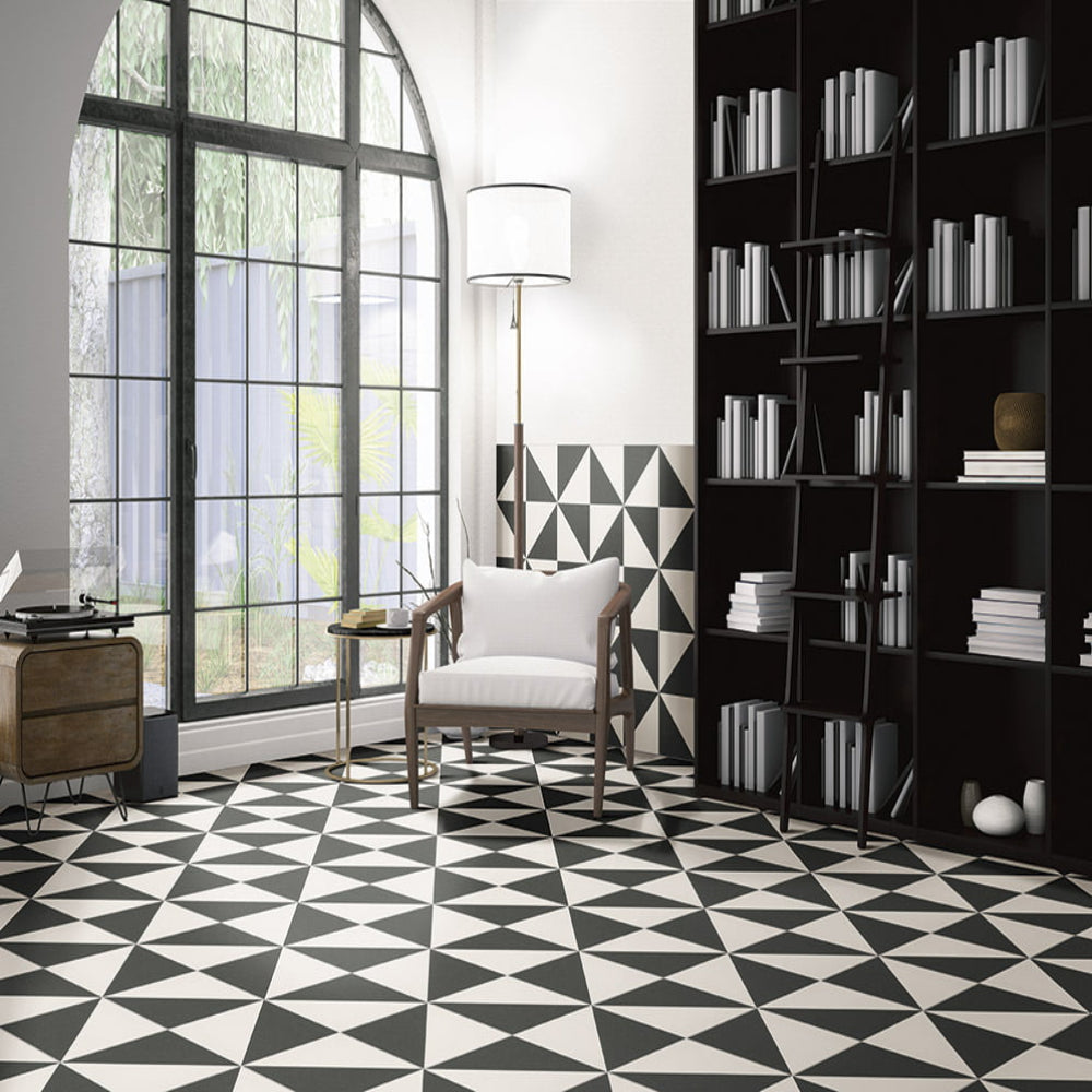 Carrelage Effet carreaux de ciment Fired Middle Black 20x20 cm de Mainzu