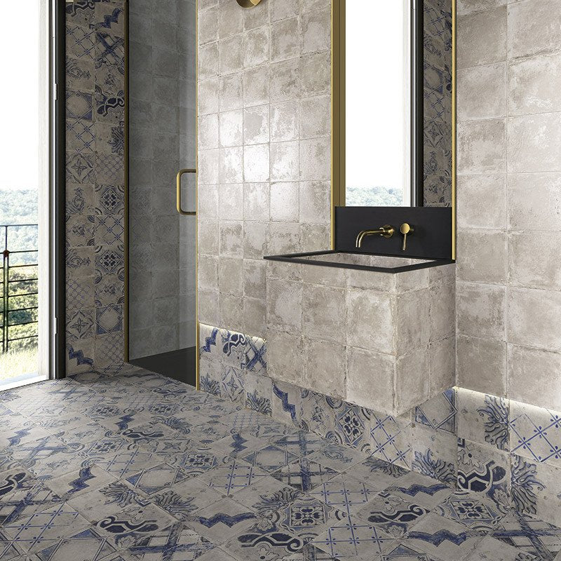 Carrelage Effet carreaux de ciment vieilli Canaletto Bianco 20x20 cm de Mainzu20x20 cm Boite de 1 m² / Scudo Bianco