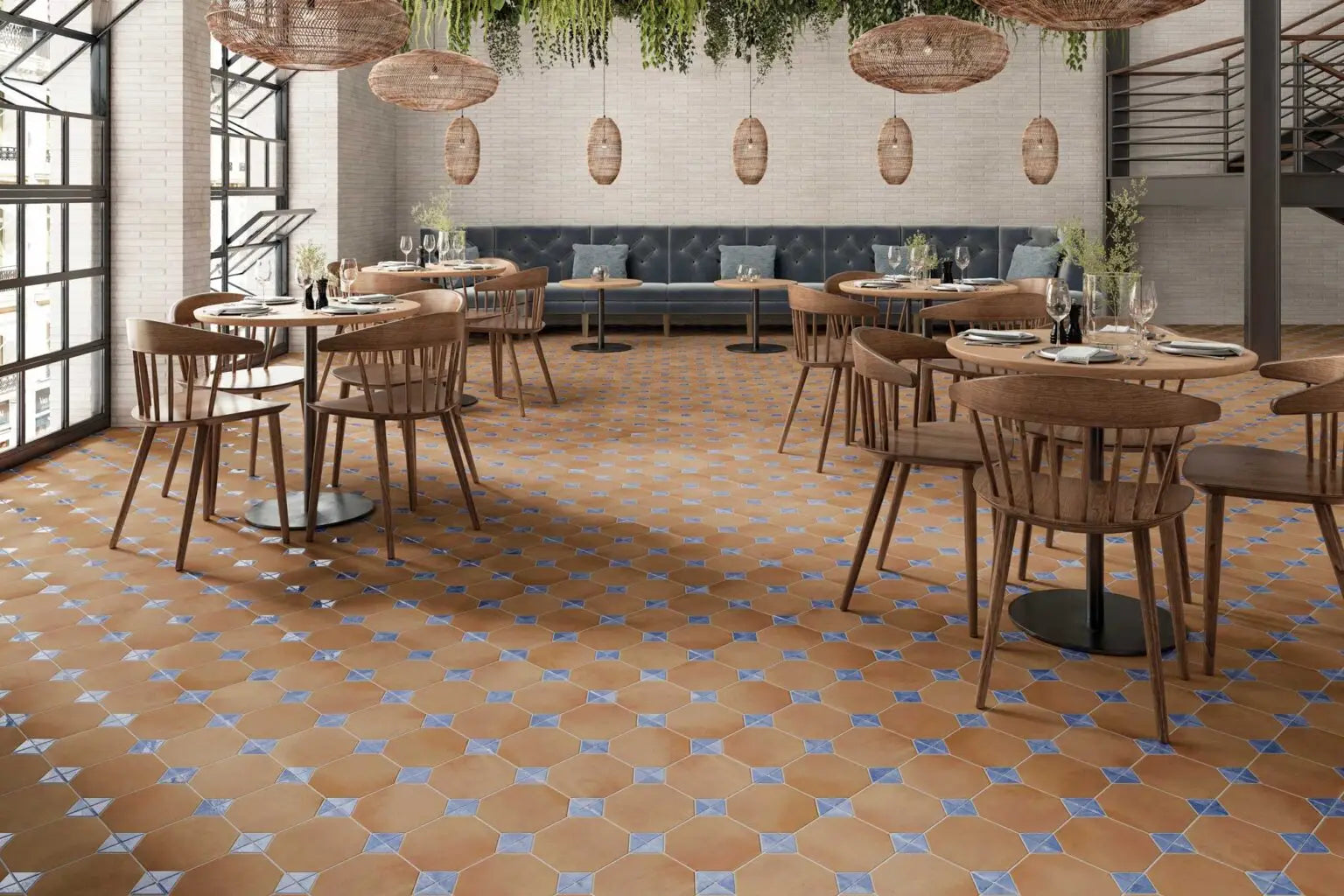 Carrelage Imitation Cabochon Dover Cotto Blue 33x33 cm de Realonda