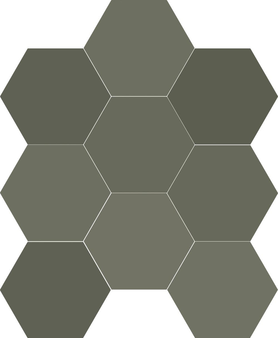 Echantillon Carrelage Hexagonal Chicago Exa 21,5x25 cmChicago Exa Olive