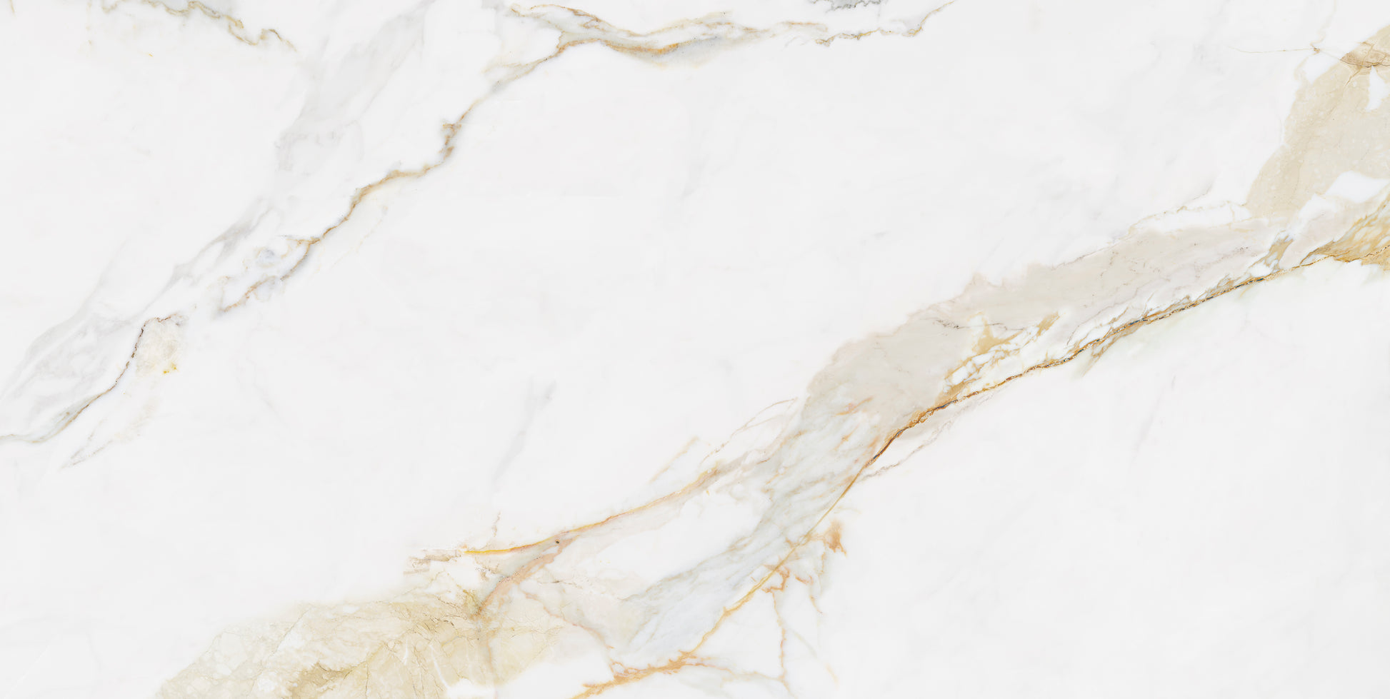 Carrelage Effet Marbre Blanc et Or Marshall Gold Mat ou Brillant 75x150 cm de Ecoceramic